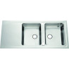Évier à encastrer Stromboli 2 bacs, 1 égouttoir 1170 x 510 mm Inox