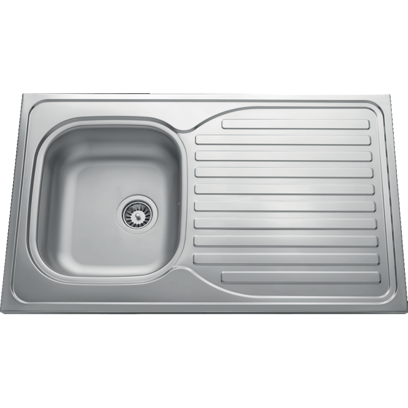 Évier à poser Sinope 1 bac, 1 égouttoir 1000 x 600 mm Inox