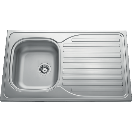 Évier à poser Sinope 1 bac, 1 égouttoir 1000 x 600 mm Inox