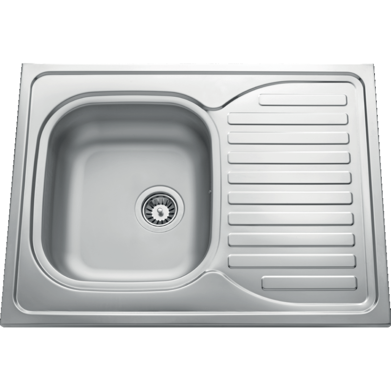 Évier à poser Sinope 1 bac, 1 égouttoir 800 x 600 mm Inox