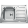 Évier à poser Sinope 1 bac, 1 égouttoir 800 x 600 mm Inox