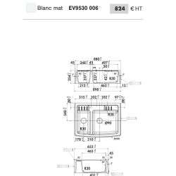 Timbre d'office Majestic 1 bac et demi 880 x 650 mm