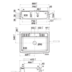 Timbre d'office Royal 1 bac 880 x 650 mm