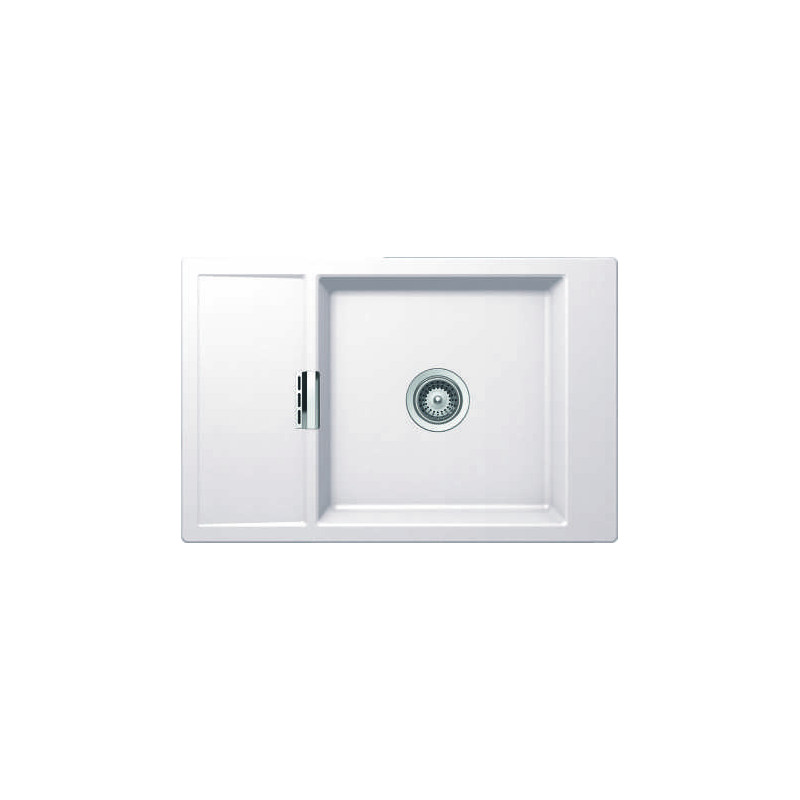 Évier à encastrer Mono 1 bac, 1 petit égouttoir 780 x 510 mm Cristadur