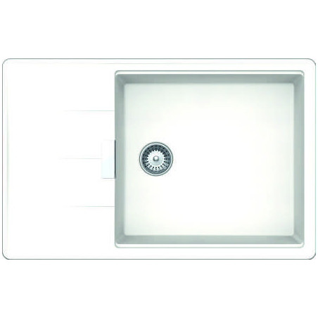 Évier à encastrer Tia 1 bac, 1 petit égouttoir 780 x 500 mm Cristadur