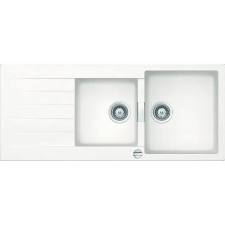 Évier à encastrer Signus 2 bacs, 1 égouttoir 1160 x 500 mm Cristadur