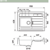 Timbre d'office Largo 1 bac et demi, 1 égouttoir 900 x 628 mm Cristadur