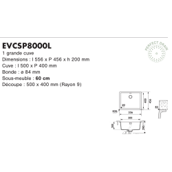 Cuve sous plan Greenwich 550 x 450 mm