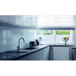 Évier à encastrer Stema 1 bac, 1 égouttoir 800 x 510 mm Céramique - égouttoir à gauche