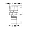 Tête interchangeable lavabo P3500 10/20s bouton chromé