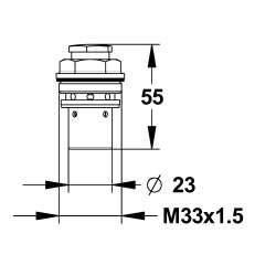 Tête interchangeable lavabo presto sol commande au pied 509, 1/3sec