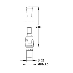 Tête interchangeable lavabo Presto 712 commande fémorale, 10/20s, 265 mm