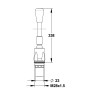 Tête interchangeable lavabo Presto 712 commande fémorale, 10/20s, 265 mm