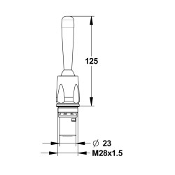 Tête interchangeable lavabo P700 mitigeur à manette mural, 10/20s, 72 mm