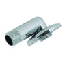 Raccord coudé chromé avec rosace, MM G1/2''