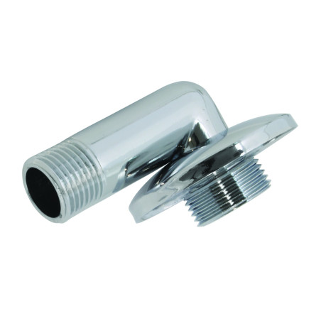 Raccord coudé chromé avec rosace, M G1/2" et M G3/4"