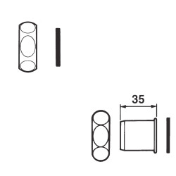 Raccord 2 pièces avec écrou G1''1/4 avec joint et douille lisse 32mm