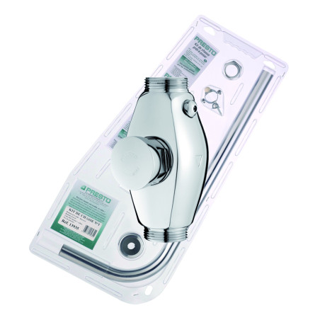 Eclair XL Kit Robinet chasse mécanique applique, 9L, tube coudé chromé