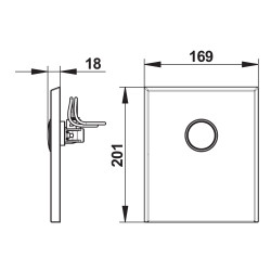 Face avant seule finition inox brossé pour robinet de chasse P1000 XL E encastré