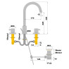 Mélangeur lavabo 3 trous sur table COX