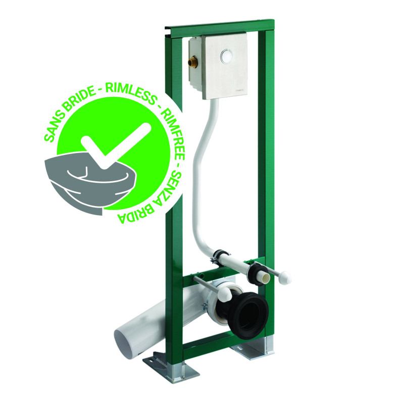 Bâti-support chasse directe P1000 XL 6-9L, inox brossé, WC sans bride