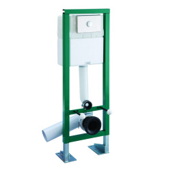 Bâti-support réservoir commande poussoir simple volume 3-6L, inox