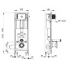 Bâti-support réservoir commande poussoir simple volume 3-6L, inox