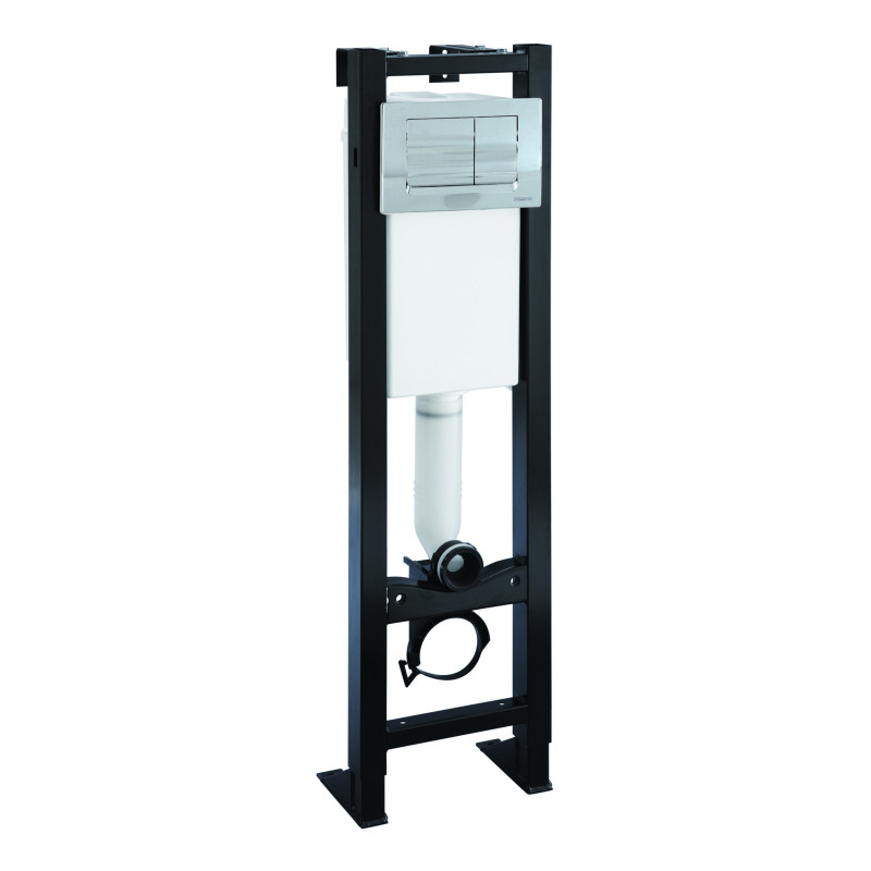 Bâti-support réservoir commande basculante double volume 3-6L, chromé brillant
