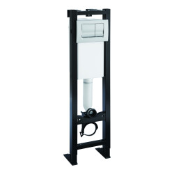 Bâti-support réservoir commande basculante double volume 3-6L, chromé mat