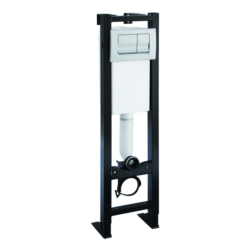 Bâti-support réservoir commande basculante double volume 3-6L, chromé mat