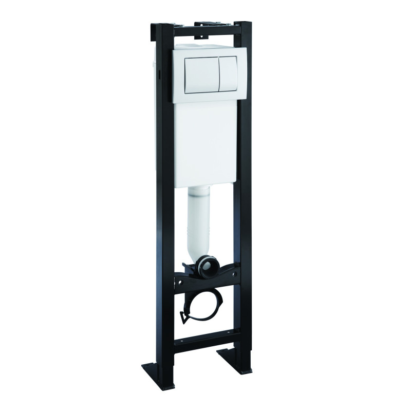 Bâti-support réservoir commande basculante double volume 3-6L, métal mat