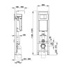 Bâti-support réservoir commande basculante double volume 3-6L, métal mat
