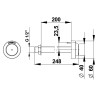 Commande TC seule lavabo et douche pour cloison de 1 à 200 mm, eau chaude