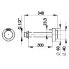 Commande TC seule lavabo et douche pour cloison de 200 à 300 mm, eau chaude
