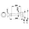 Commande TC seule pour chasse Eclair et urinoir P12 pour cloison de 15 à 200 mm