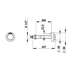 Commande TC seule pour Presto 1000 XL pour cloison de 15 à 200 mm