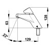Prestomat 2000s Robinet simple lavabo sur plage temporisé 15sec, chaud