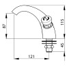 P600s Robinet simple lavabo sur plage temporisé 15s, froid G1/2