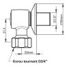Raccord d'arrivée encastrée G1/2" pour DL 400 / 300 S