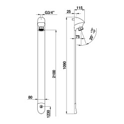 DL 400 E touch douche temporisée tactile pile sans robinet d'arrêt