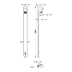 DL 400 E sensor douche temporisée sans contact pile sans robinet d'arrêt