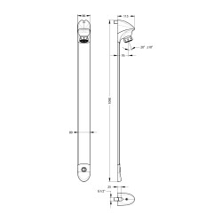 DL 400 E sensor douche temporisée sans contact pile avec robinet d'arrêt équerre