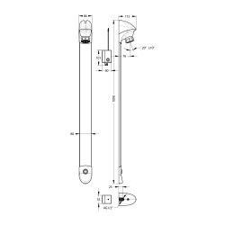 DL 400 E sensor douche temporisée sans contact secteur avec ra droit