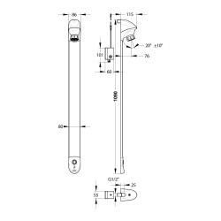 DL 400 E sensor douche temporisée sans contact secteur avec ra équerre