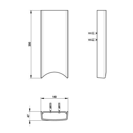 Cache tuyauterie pour douche temporisée DL800s - 350 mm