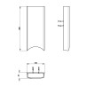 Cache tuyauterie pour douche temporisée DL800s - 350 mm