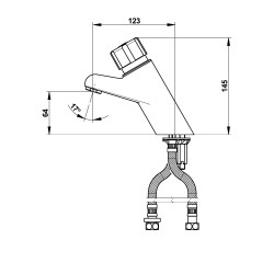 Presto 4000s Mitigeur monocommande bouton chromé sans robinet d'arrêt 3l/min