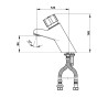 Presto 4000s Mitigeur monocommande bouton chromé sans robinet d'arrêt 3l/min