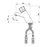Presto 4000s Mitigeur monocommande bouton chromé avec robinet d'arrêt 1,9l/min
