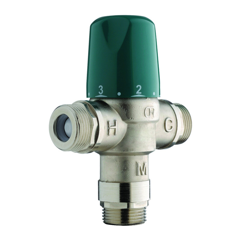 Régulateur thermostatique en T G3/4", blocage de température interne